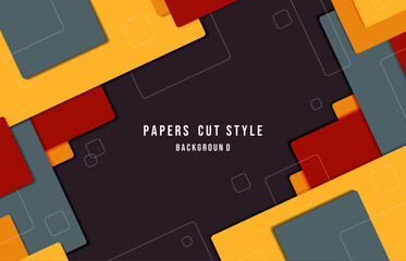 Abstract sqaure geometric overlapping design template artwork design decorative. Overlapping with shape of square artwork background. Illustration vector