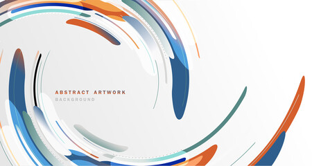 Obraz premium Abstract lines swirl pattern design of decorative style template. Overlapping artwork gradient color background. Illustration vector