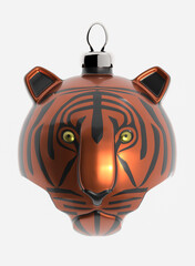 Christmas tiger ball isolated 3d render illustration
