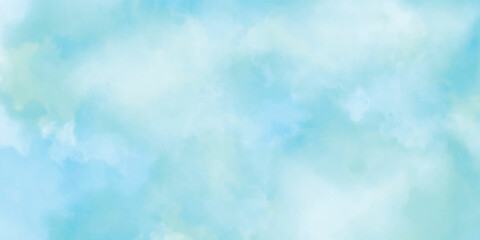 Watercolor illustration art abstract blue color texture background. Watercolor stain with hand paint, cloudy pattern on watercolor paper for wallpaper banner and any design.