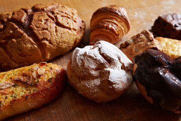 Fresh fermented bread, whole wheat bread, various breads 