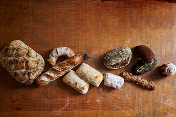 Fresh fermented bread, whole wheat bread, various breads 