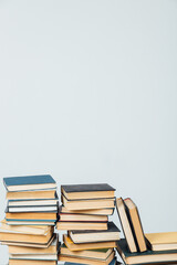 educational books for studying in the university library on a white background