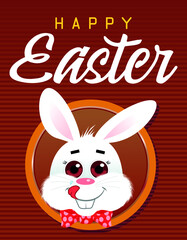 happy easter bunny rabbit card sign