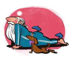 Weihnachtsmann macht yoga