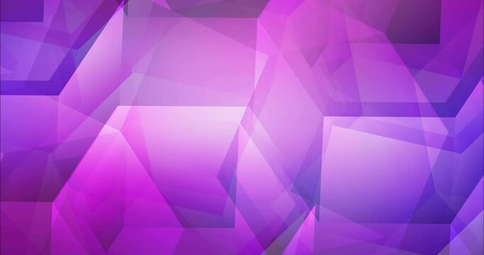 4K looping light purple, pink footage with colorful hexagons. High-quality clip in simple style with hexagons. Flowing design for presentations. 4096 x 2160, 30 fps.