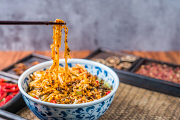 Yibin Food in Sichuan, China-Yibin Burning Noodles