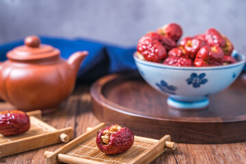 Chinese Xinjiang specialty jujube sandwiched with walnuts and red dates