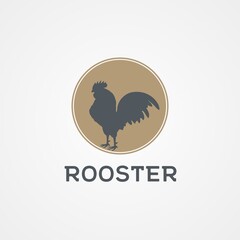 Silhouette Rooster Chicken Poultry Farm Logo design