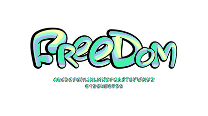 Multi colored cursive font, handwritten script alphabet, calligraphy cursive typeface, crazy vector hand drawn typeface, vector illustration 10EPS