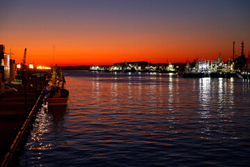 釧路港の夕景