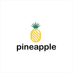 pineapple logo design,fruit yellow vector
