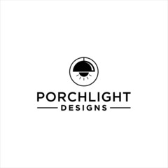 classic porch light logo, light bulb vector