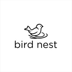 bird nest logo, egg bird in the nest vector 