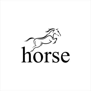 horse run logo ,jump animal vector template