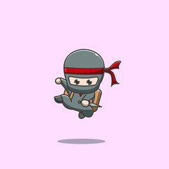 package delivery ninja  vector illustration