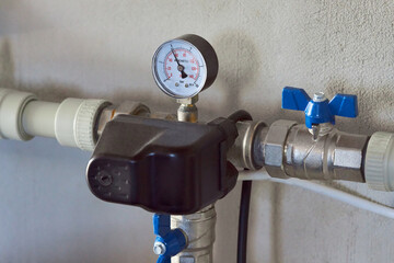 Standard house rainwater filter system. Water filtration. Osmosis deionization system. 