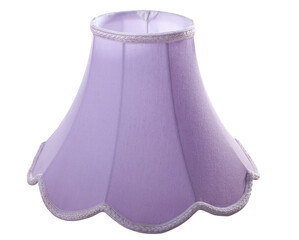 classic gallery bell shaped tapered light purple lampshade on a white background isolated close up...