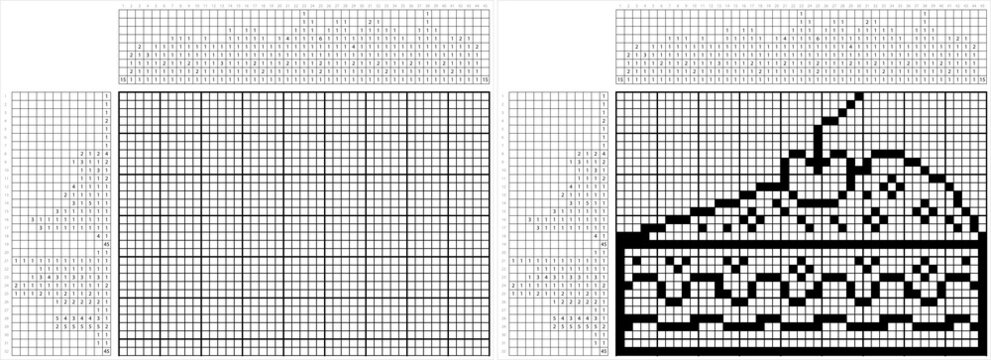 Cake Icon Nonogram Pixel Art M_2112003