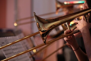 person playing the trumpet