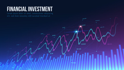 Obraz premium Stock market or forex trading graph in graphic concept suitable for financial investment or Economic trends business idea and all art work design. Abstract finance background. Vector illustration