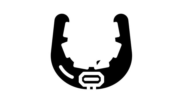 neck ems training animated glyph icon neck ems training sign. isolated on white background