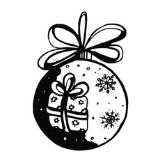 Christmas tree decor ball. Vector clipart