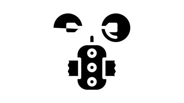 stimulant device animated glyph icon stimulant device sign. isolated on white background