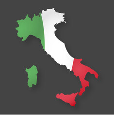 Vector map of Italy,  Vector Illustration.