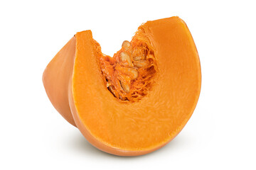 Fresh orange pumpkin isolated on white background with clipping path and full depth of field