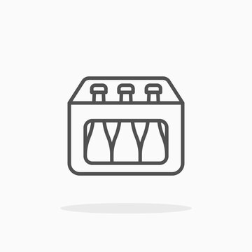 Crate Bottle icon. Outline style. Editable Stroke and pixel perfect. Vector illustration. Enjoy this icon for your project.