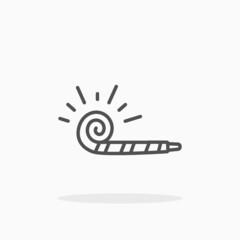 Party Blower icon. Outline style. Editable Stroke and pixel perfect. Vector illustration. Enjoy this icon for your project.