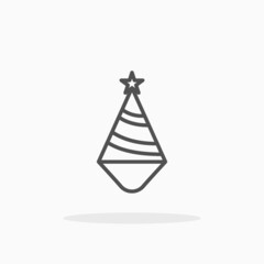 Hat Party icon. Outline style. Editable Stroke and pixel perfect. Vector illustration. Enjoy this icon for your project.