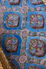 Fragment of the decorative patterns of Grand Palace, Bangkok, Thailand