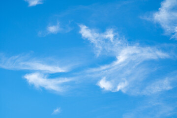 Beautiful Nature clear blue sky with with cloud texture background.wallpaper with copy space for text.