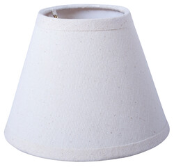 classic empire white cone bell shaped tapered lampshade on a white background isolated close up shot 