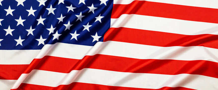 American wave flag for Memorial Day, 4th of July or Labour Day. USA flag background banner