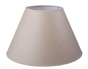 classic empire cone bell shaped paper tapered lampshade on a white background isolated close up shot 