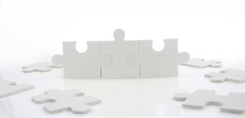 Connecting jigsaw puzzle. Business solutions