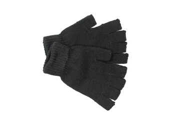 Black gloves isolated on a white background.