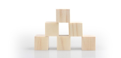 Wooden blocks chart steps with copy space