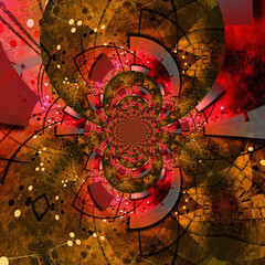 Abstract fractal with vivid geometric shapes