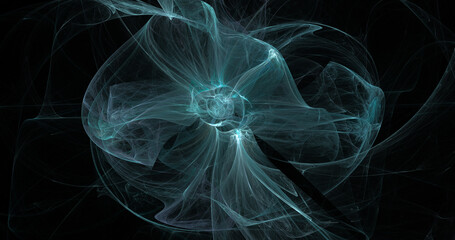 Abstract colorful glowing shapes. Fantasy light background. Digital fractal art wallpaper. Computer art. 3d rendering 