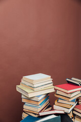 many educational books for college university studies as a background