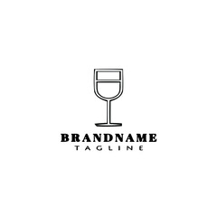 decanter glasses logo cartoon icon design template black isolated vector illustration