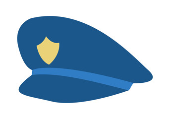 Gorro de policía en fondo blanco.