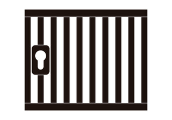 Icono negro de cárcel en fondo blanco.