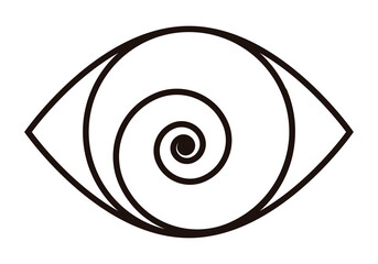 Icono de ojo con remolino de hipnosis. 