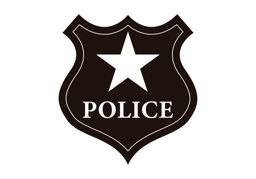 Placa de polic&iacute;a como icono negro. 