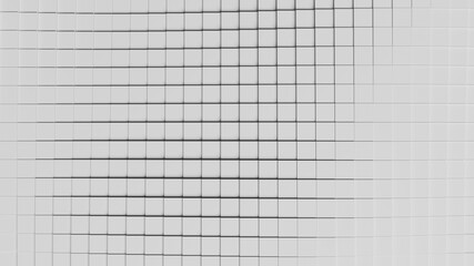 Abstract illustration of displaced square tiles. 3d rendering